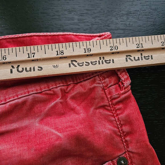 True Religion Geno Slim Straight Corduroy Pants Mens 40 Red - Picture 10 of 12
